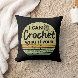 Coussin Citation drôle de crochet au crochet