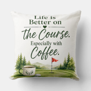 Coussin Citation drôle de golf pour décoration de maison d