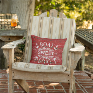 Coussin Citation Et Ancre De Bateau Doux Sur Le Bois Rouge