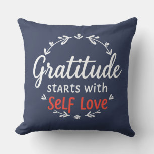Coussin Citation Gratitude & Self Love