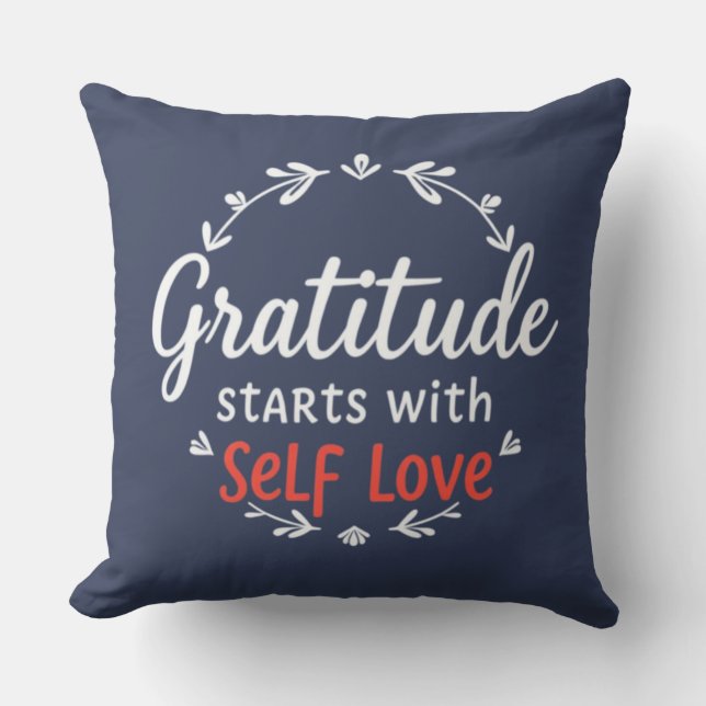 Coussin Citation Gratitude & Self Love (Recto)