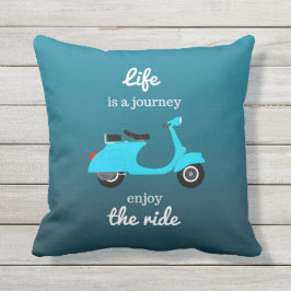 Coussin Citation Inspirante de Vie Bleu Ombre