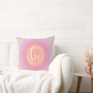 Coussin Citation Inspirationnelle moderne rose Soyez créat