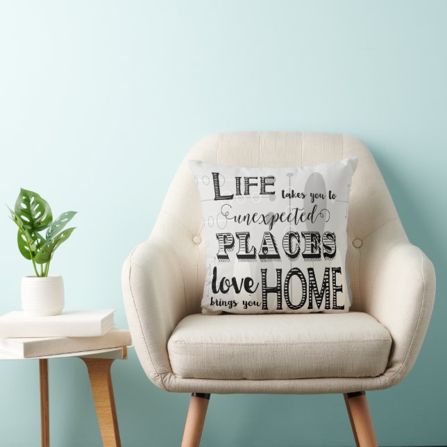 Coussin Citation Inspirationnelle Ovale Gris Blanc Du Mili (Chaise)