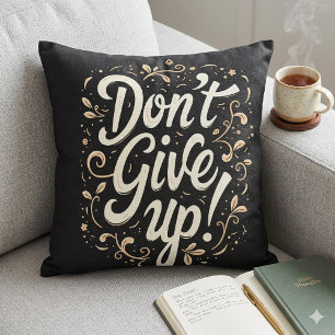 Coussin Citation Motivanationnelle Élégante Florale "Ne Pa