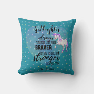 Coussin Citation Motivationnelle de GODDAUGHTER Unicorn Tu