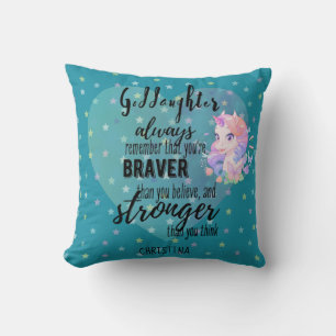 Coussin Citation Motivationnelle de GODDAUGHTER Unicorn Tu