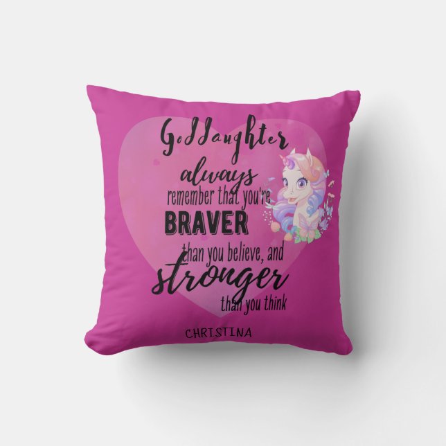 Coussin Citation Motivationnelle Dogue Dogue Unicorn Rose (Recto)