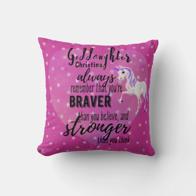 Coussin Citation Motivationnelle Dogue Dogue Unicorn Rose (Recto)
