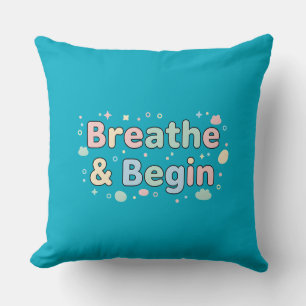 Coussin Citation Pastel Respirer & Commencer