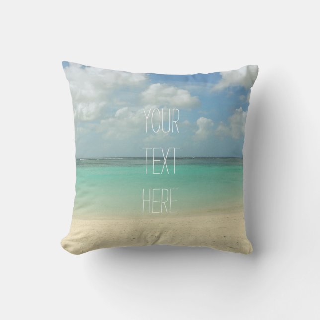 Coussin Citation personnalisable de vacances tropicales de (Recto)