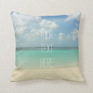 Coussin Citation personnalisable de vacances tropicales de