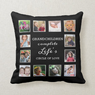 Coussin Citation Personnalisée 12 Collage Photo Grandchil