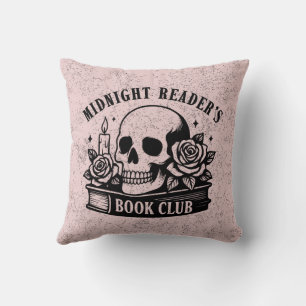 Coussin Citation pour amateur de livres Crâne