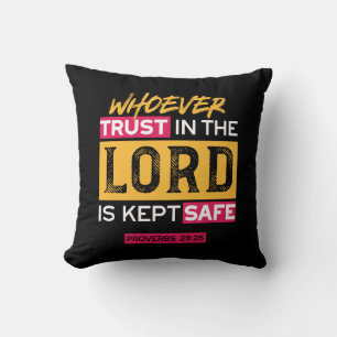 Coussin Citation Quiconque Se Fie Au Seigneur Est Protégé