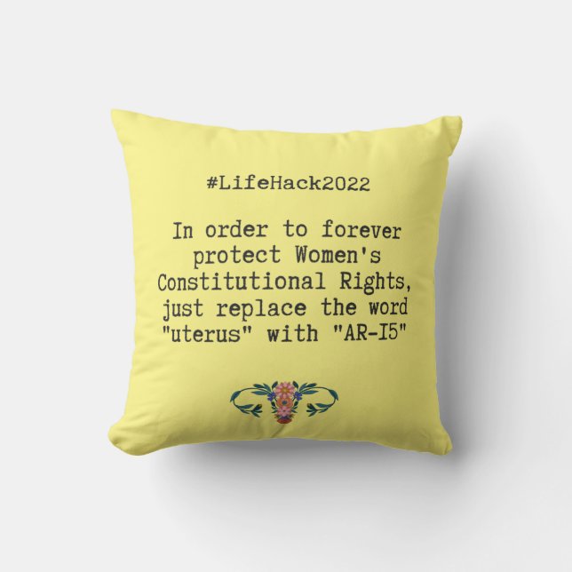Coussin Citation sarcastique des droits constitutionnels d (Recto)