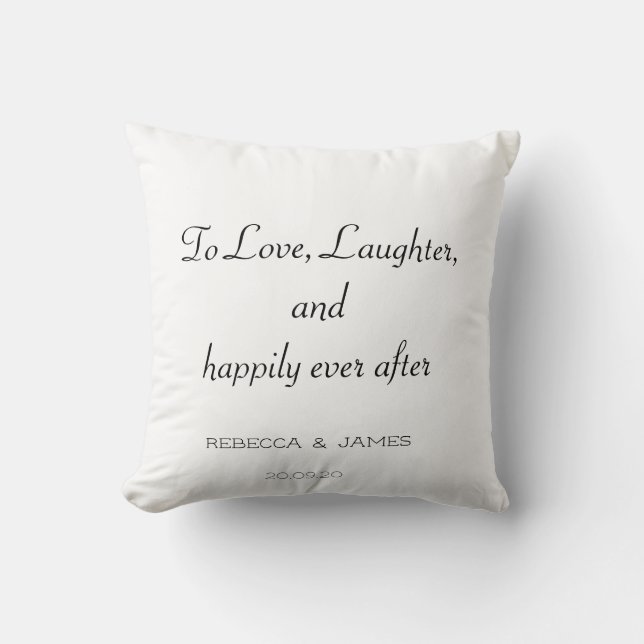 Coussin Citation simple moderne Slogan Mariage Jeu Cushion (Recto)