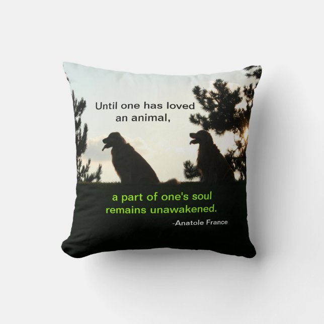 Coussin Citation spirituelle d'animal familier de golden (Recto)