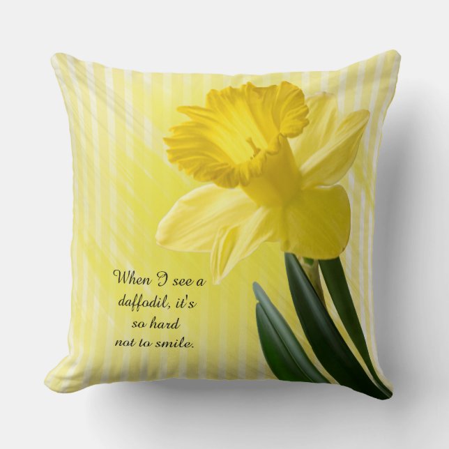Coussin Citation sur l'image jonquille de printemps jaune (Recto)