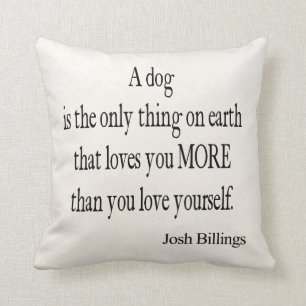Coussin Citation vintage de l'amour de chien de