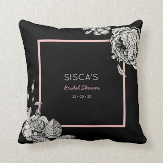 Coussin Citations de mode Coco Chanel - Vintage rose noir