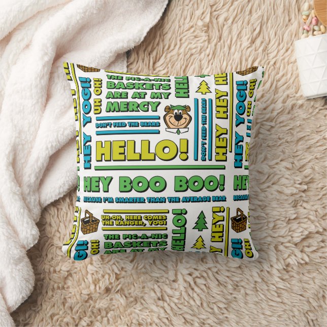Coussin Citations de pique-nique de Yogi Bear et Motif d'e (Couverture)