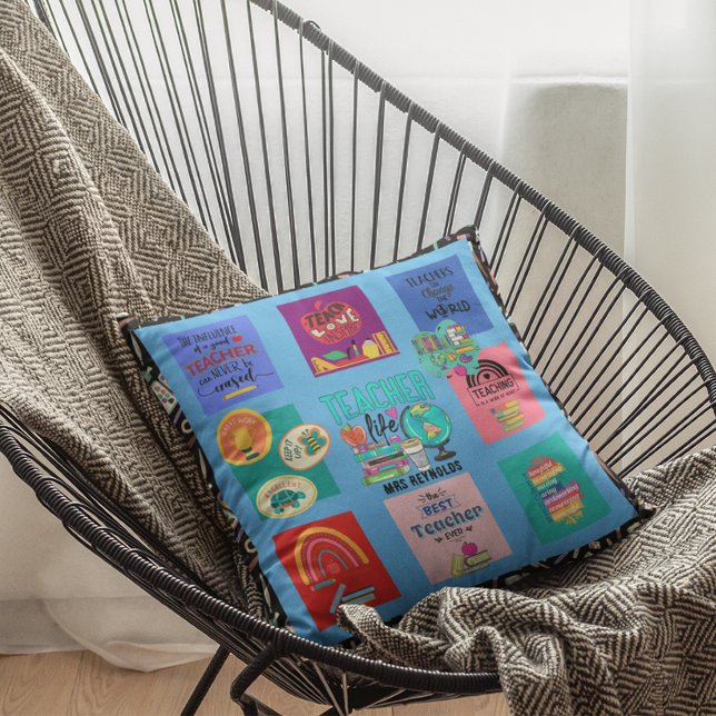 Coussin Citations d'enseignant personnalisé Cadeau Femme M (Créateur téléchargé)