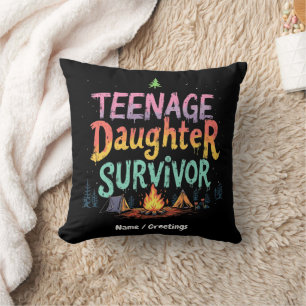 Coussin Citations drôles de survie de fille adolescente po