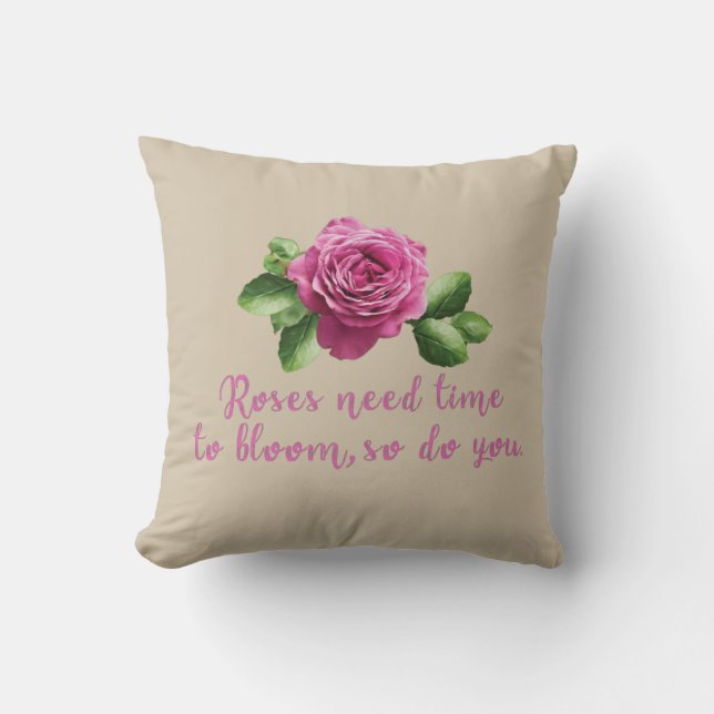 Coussin Citations drôles sur les roses et l'amour (Recto)