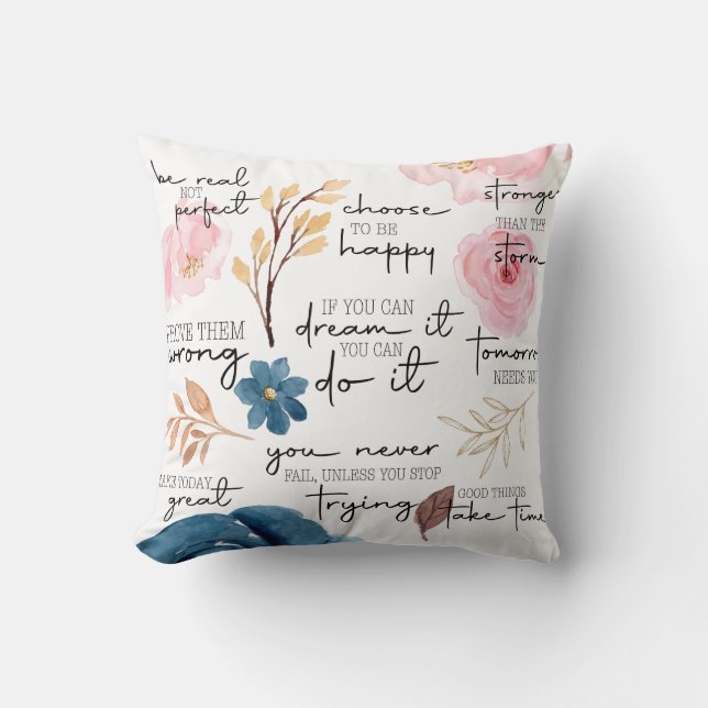Coussin Citations Motivationnelles Lancer Pillow (Recto)