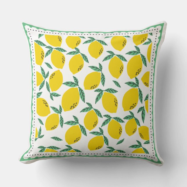 Coussin Citron Motif (Recto)