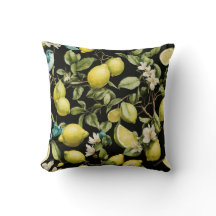 Citron vert Noir : Motif d'agrumes sur le dos noir