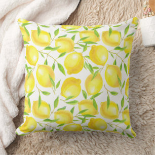 Coussin Citrons et feuilles motif de design