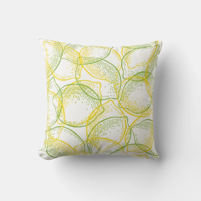 Coussin Citrons et Limes : Motif frais. (Recto)