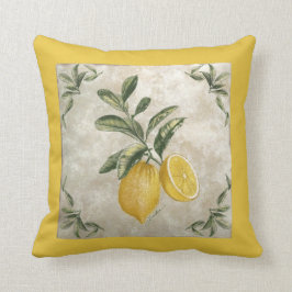 Coussin Citrons Vintages crachés rustiques