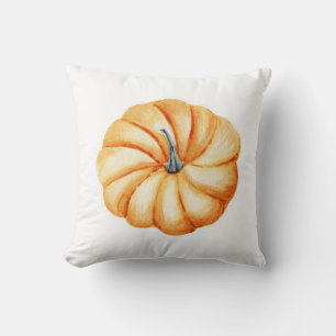 Coussin Citrouille d'action de grâce aquarelle orange