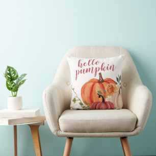 Coussin Citrouille d'automne Bonjour Citrouille