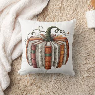 Coussin Citrouille d'automne livre d'amour livre d'Hallowe
