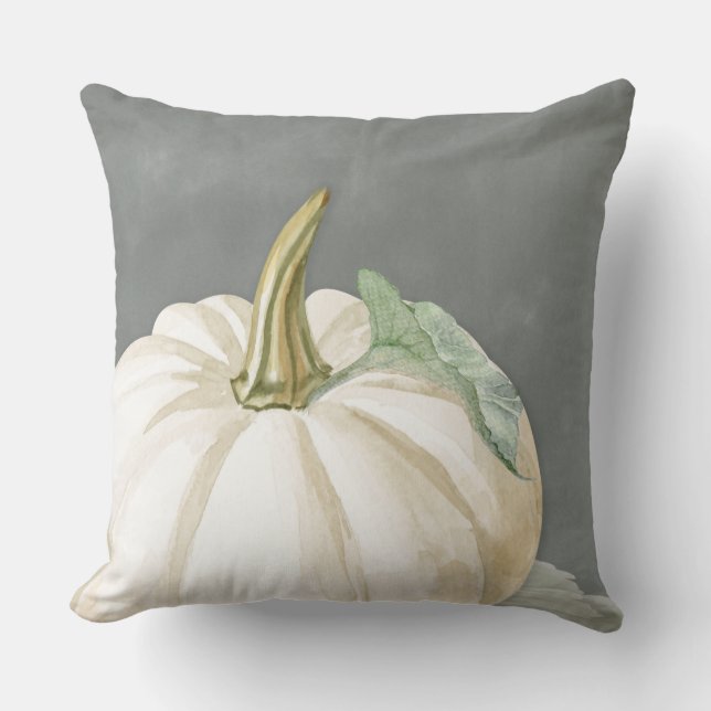 Coussin citrouille de l'automne blanc de la ferme (Recto)