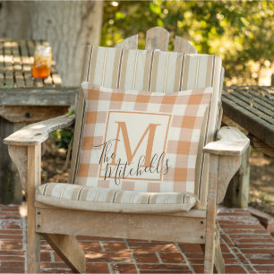 Coussin Citrouille de noms personnalisés Automne Orange En