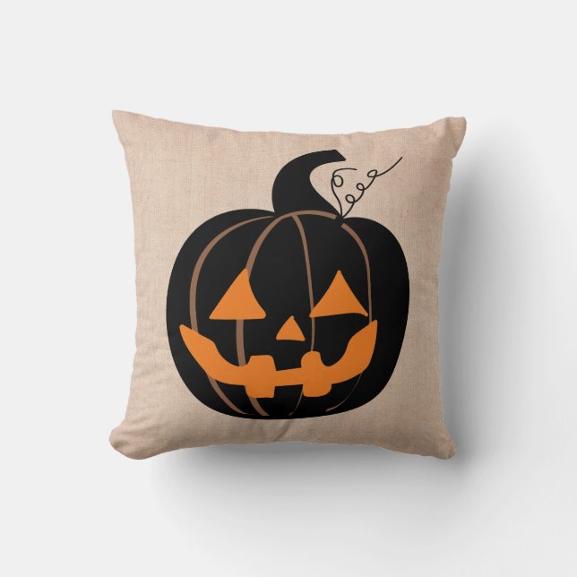 Coussin Citrouille de peur de l'Halloween ou de traiter Bu (Recto)