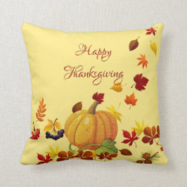 Coussin Citrouille Et Feuille