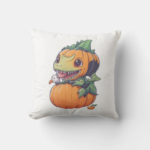 Coussin citrouille folle essayant de manger effrayant