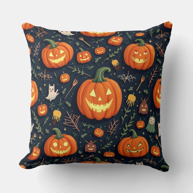 Coussin citrouille Halloween (Recto)