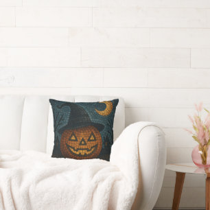 Coussin Citrouille Halloween Mosaïque Sensationnelle
