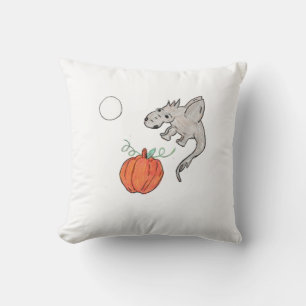 Coussin Citrouille orange avec Dragon