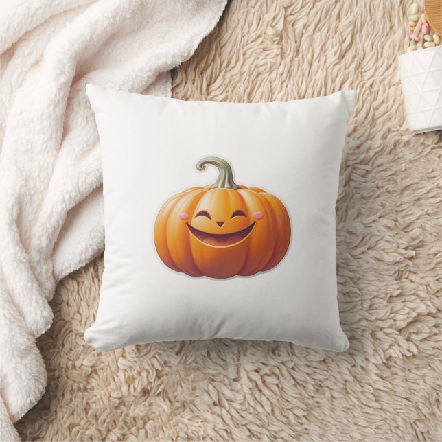 Coussin Citrouille souriant mignon - Caractère automne amu (Couverture)