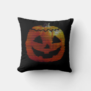 Coussin Citrouille TV Glitchy
