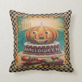 Coussin Citrouille vintage et sucreries