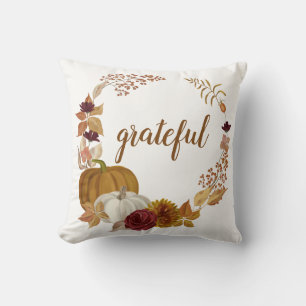 Coussin Citrouilles Aquarelle Grateful Boho Action de grâc